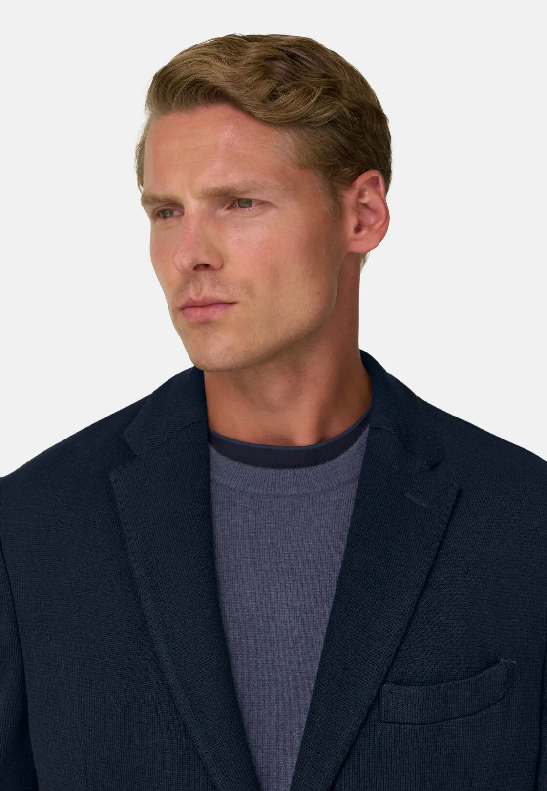 Boggi, Giacca Micro Fantasia Misto Lana, Uomo, Navy, Taglia: 54 - immagine 3