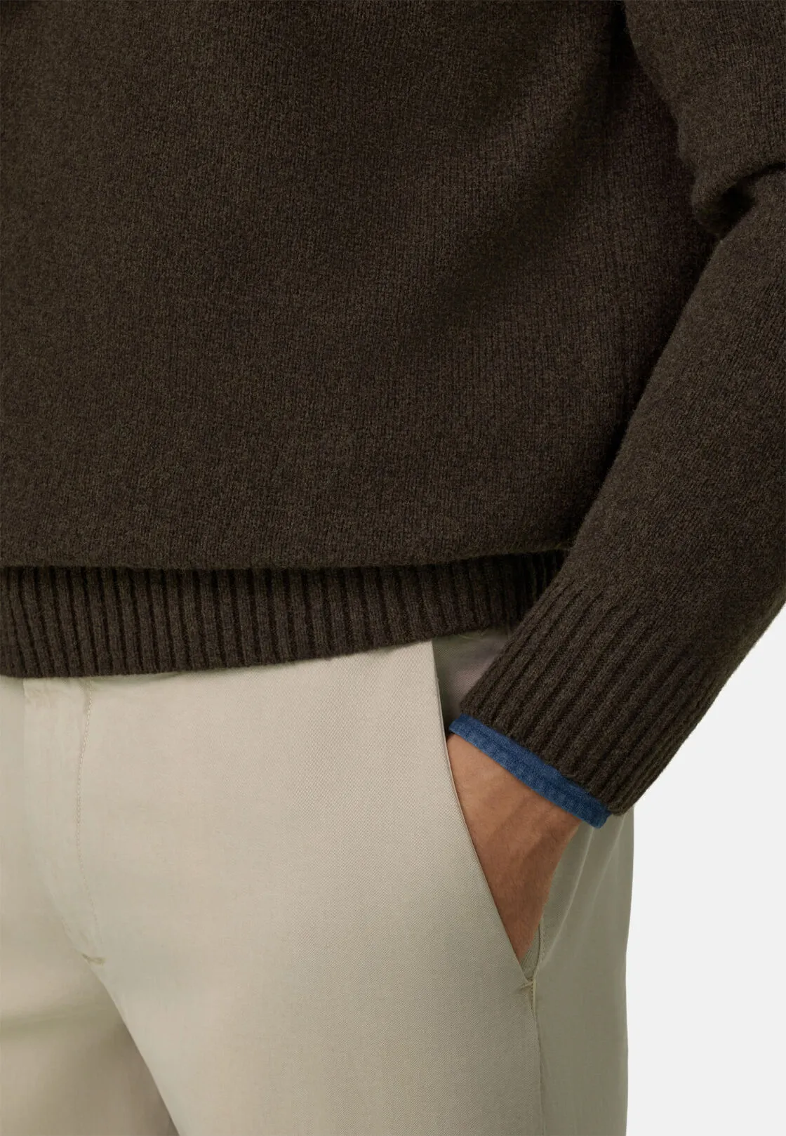 Boggi, Girocollo In Misto Lana, Uomo, Marrone scuro, Taglia: XXXL - immagine 3
