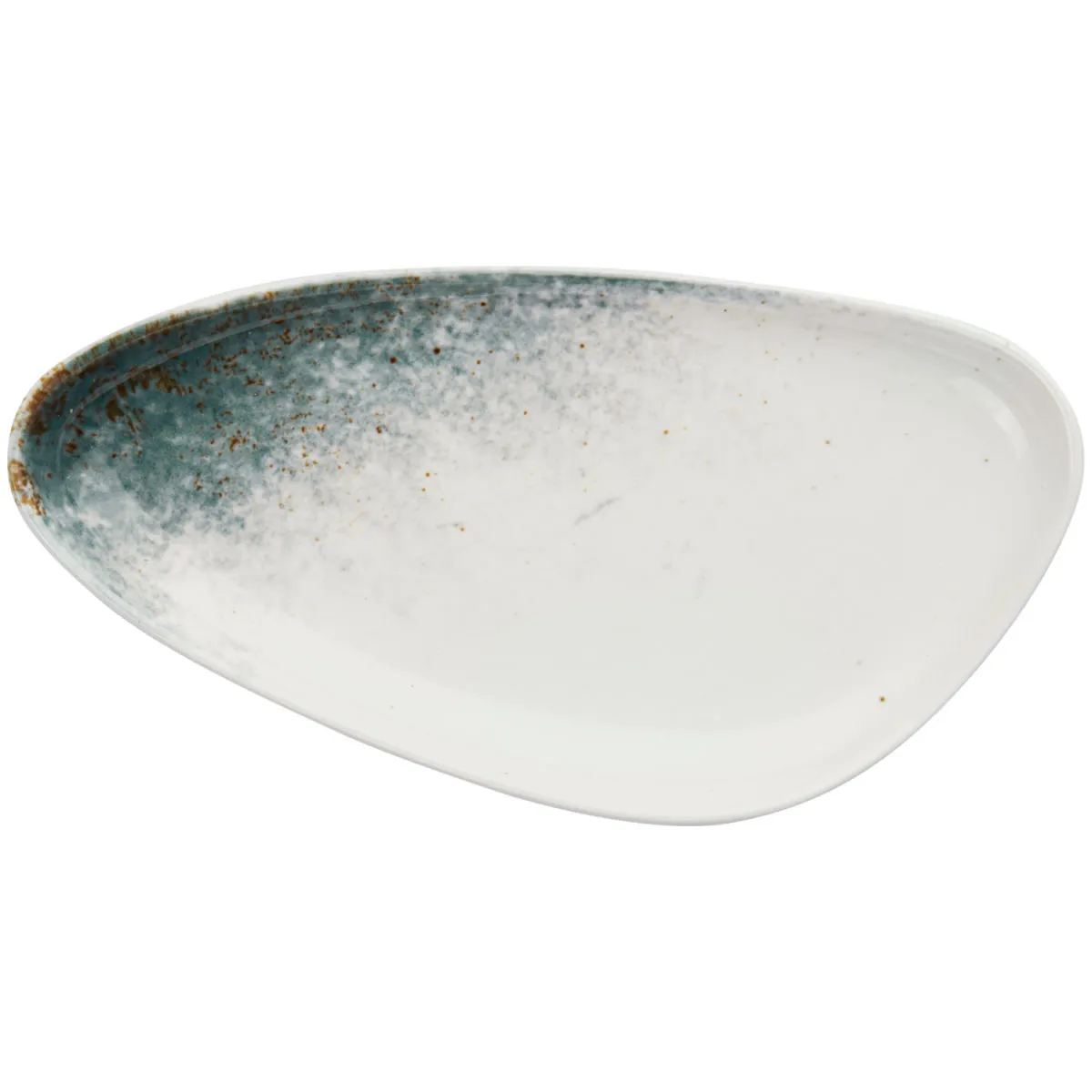 6x VEGA Piatto Purior; 20x10.5x2.3 cm (LxLxH); bianco/petrolio; 6 pz. / Pacco - immagine 1