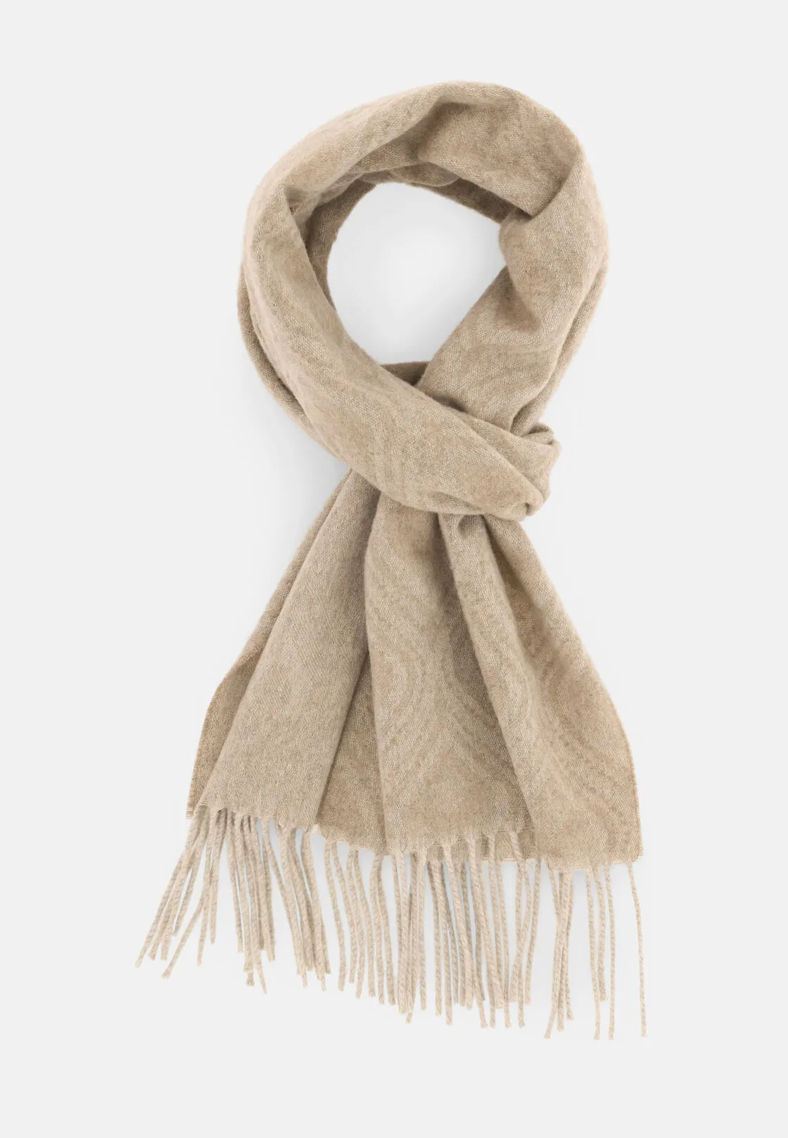 Boggi, Sciarpa Con Motivo Geometrico In Misto Cashmere, Uomo, Sabbia - immagine 2