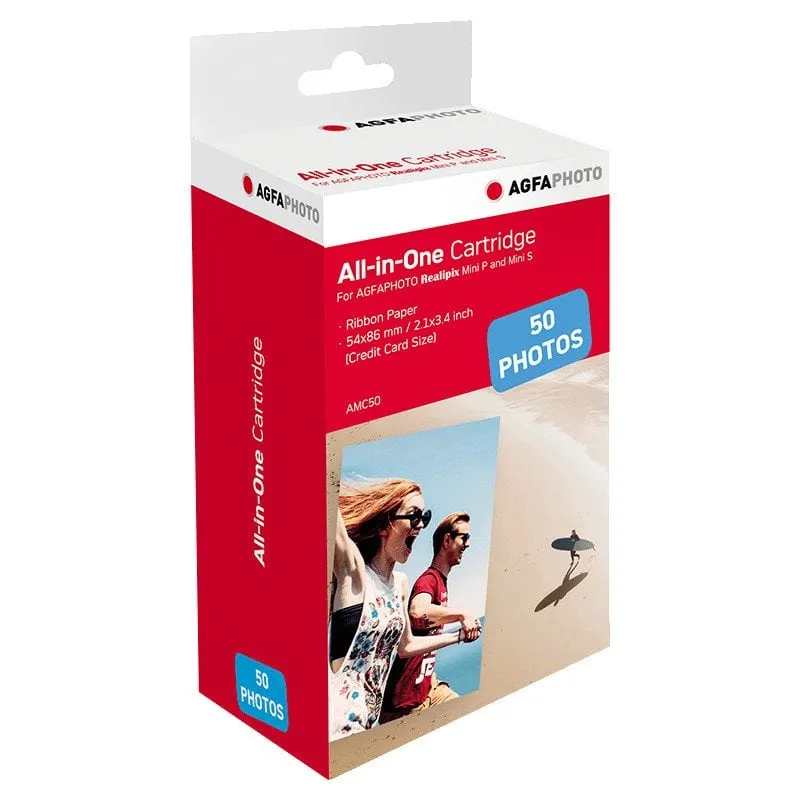 Cartuccia di carta fotografica AgfaPhoto AMC50 da 50 fogli compatibile con Realipix/Kodak - immagine 1