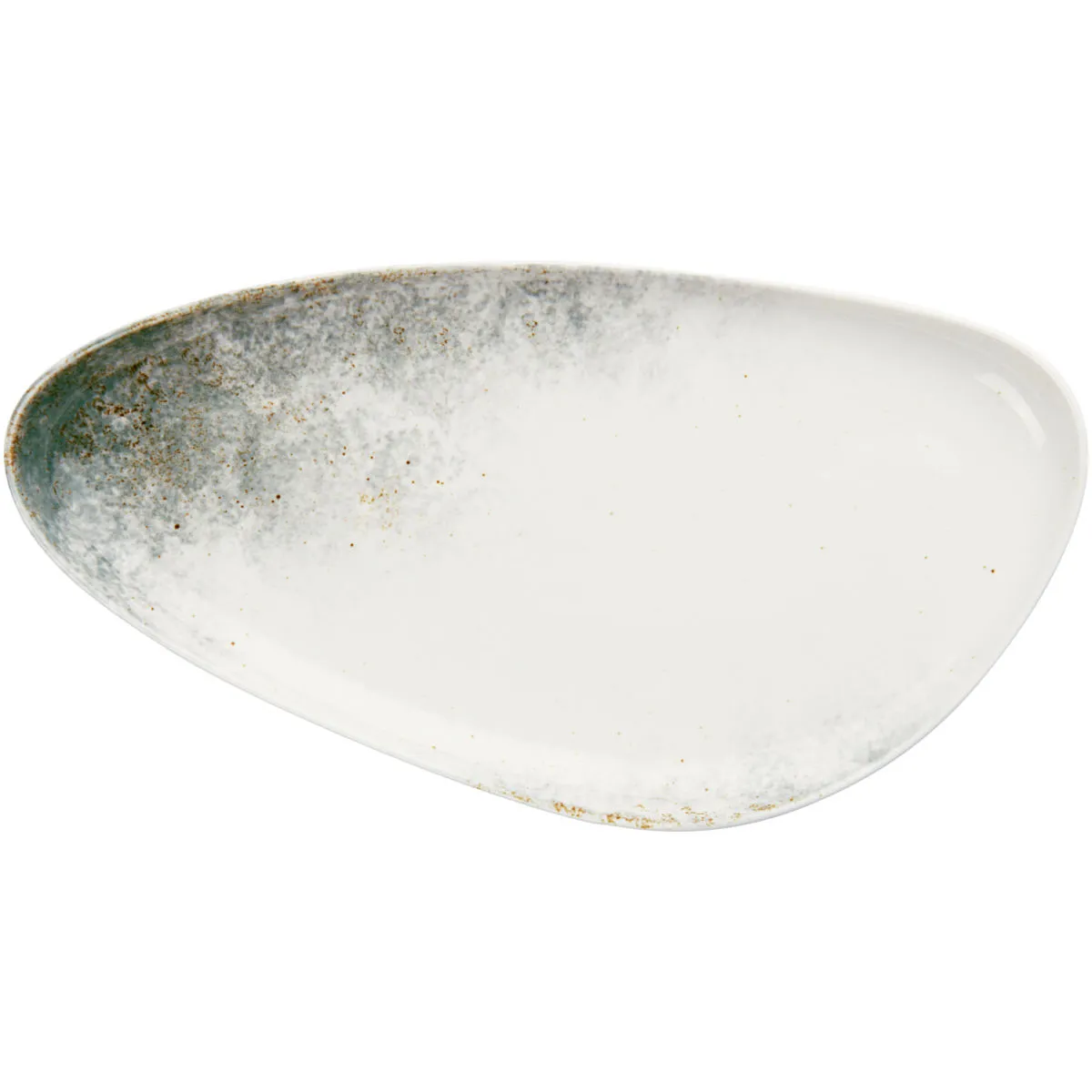 3x VEGA Piatto Purior; 40x21x3.8 cm (LxLxH); bianco/petrolio; 3 pz. / Pacco - immagine 1