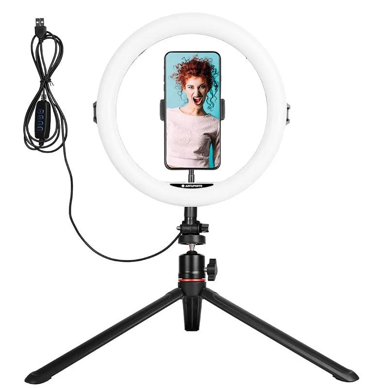 AgfaPhoto Realiview ARL11 Luce anulare LED con treppiede - immagine 1