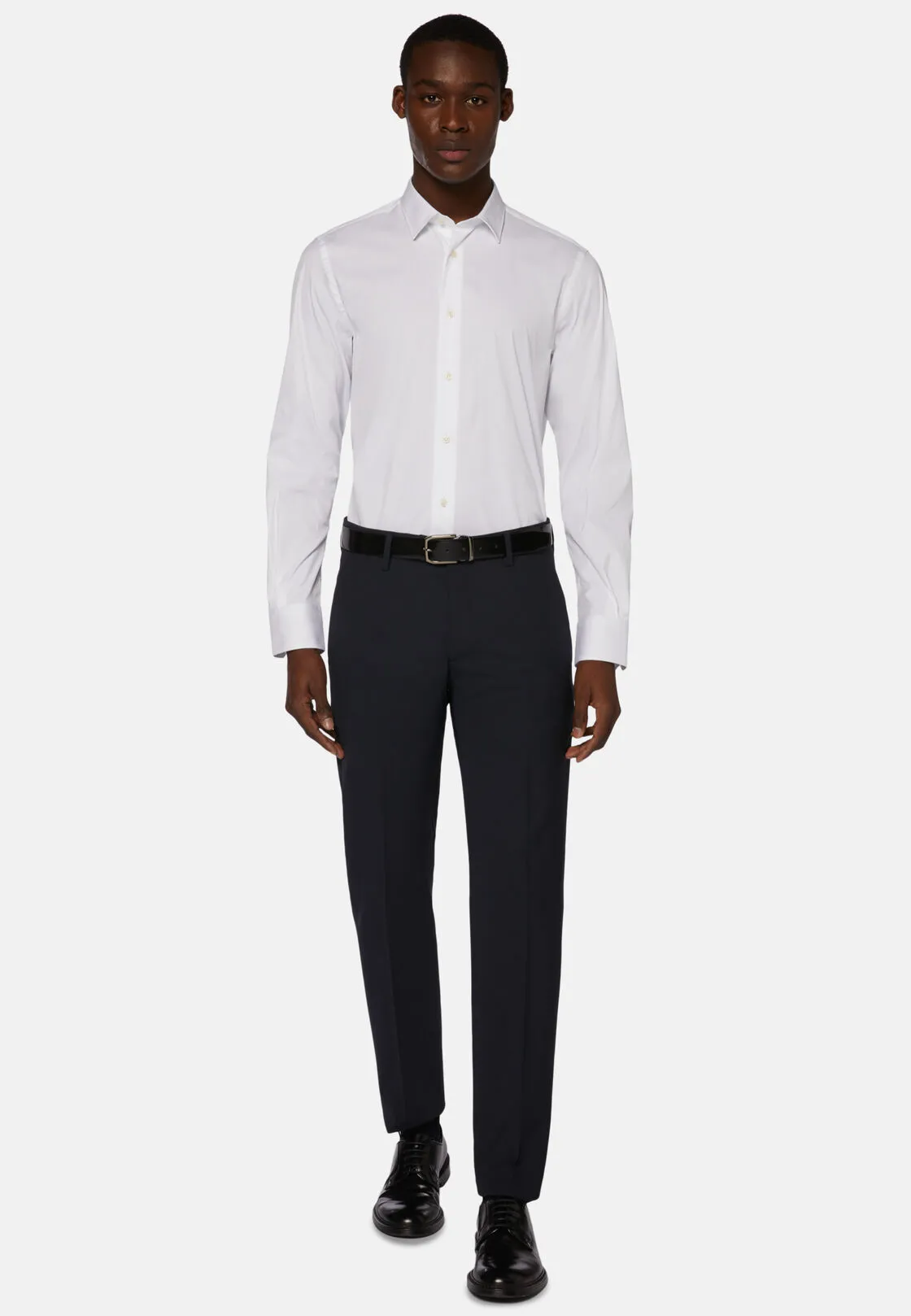 Boggi, Camicia Bianca In Cotone Elasticizzato Slim Fit, Uomo, Bianco, Taglia: 38 - immagine 2