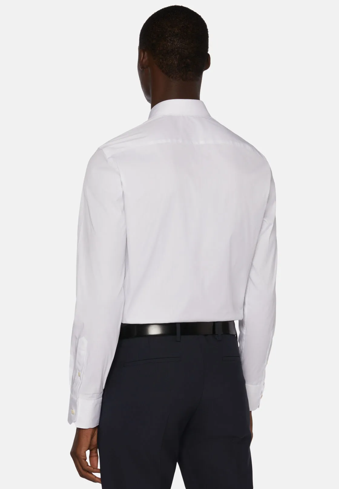 Boggi, Camicia Bianca In Cotone Elasticizzato Slim Fit, Uomo, Bianco, Taglia: 38 - immagine 3