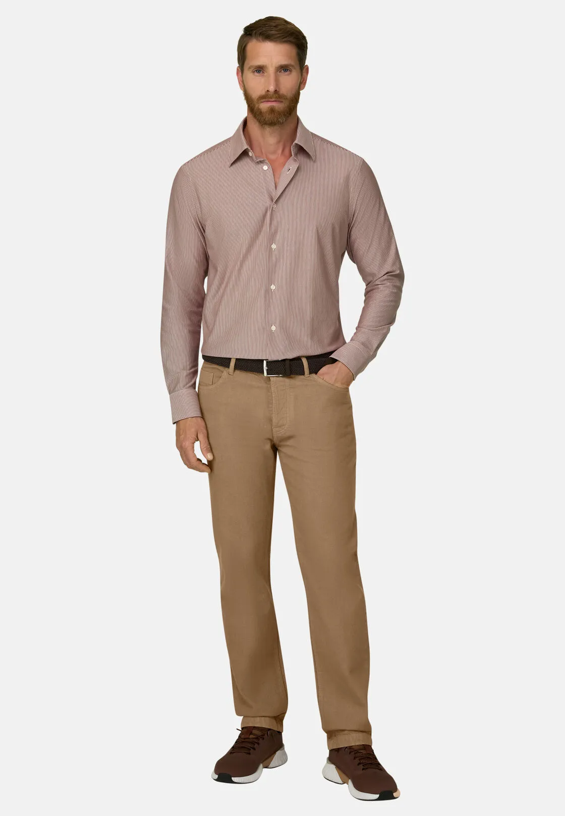 Boggi, Jeans In Denim Elasticizzato, Uomo, Taupe, Taglia: 32 - immagine 2