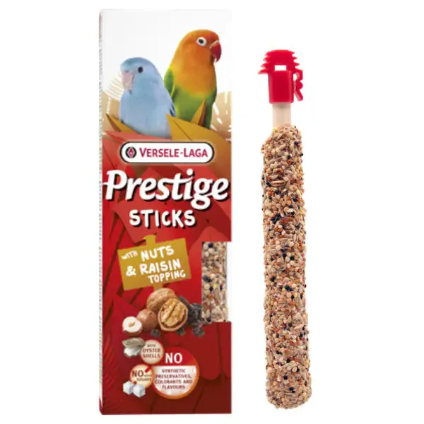 Versele Laga Prestige Sticks Cocorite Noci e uvetta - Mangime per uccelli - immagine 1