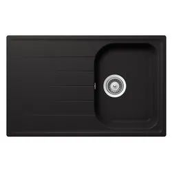 Lavello 1 vasca (79x50cm) LITHOS Nero assoluto Ruvido opaco LITD100SA13 - immagine 1