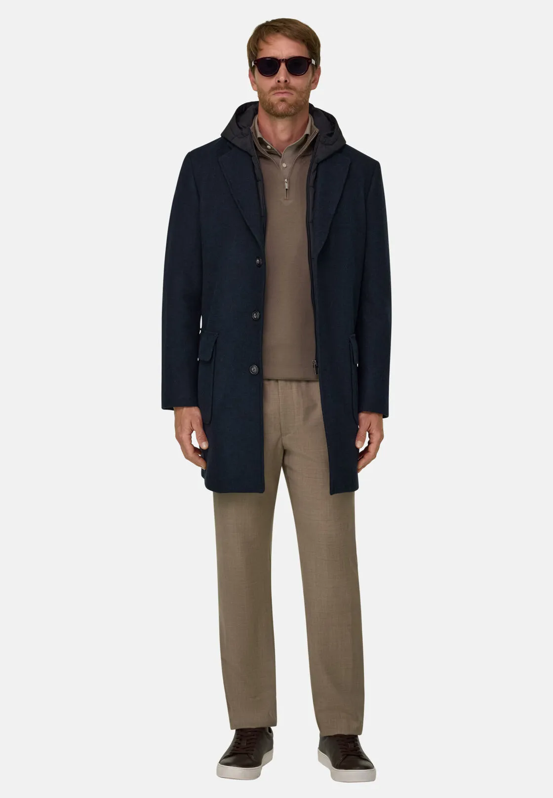 Boggi, Cappotto Mono Petto In Misto Lana, Uomo, Navy, Taglia: 48 - immagine 2