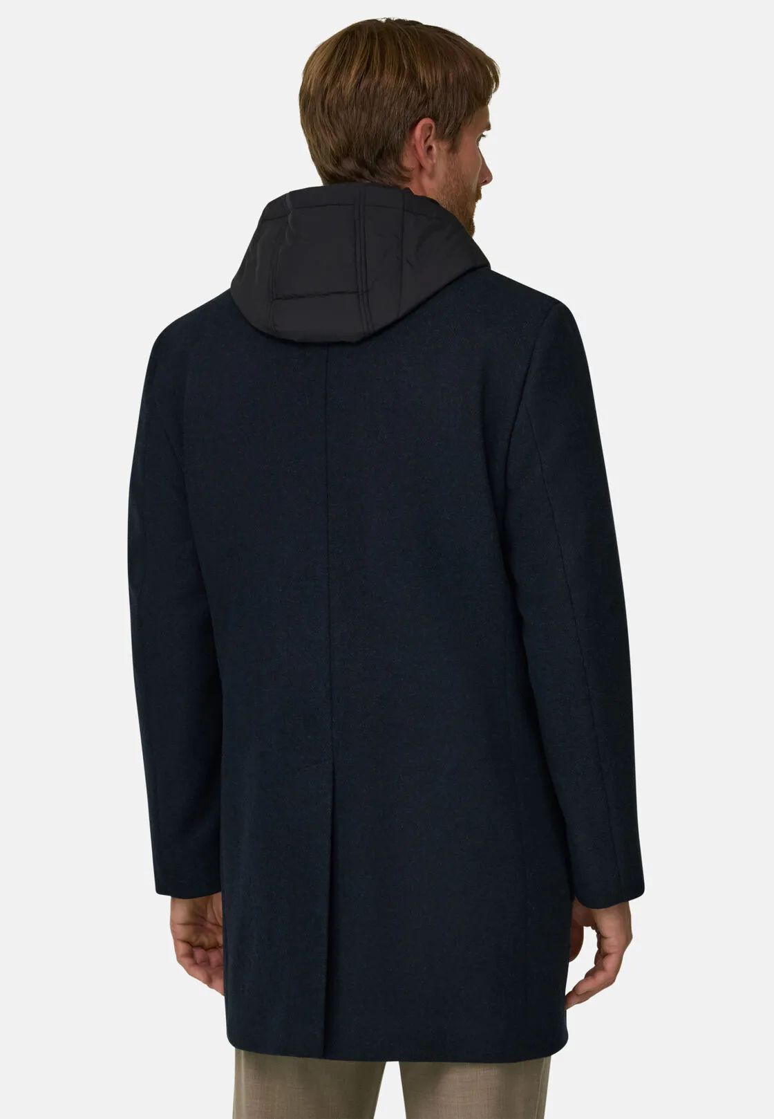 Boggi, Cappotto Mono Petto In Misto Lana, Uomo, Navy, Taglia: 50 - immagine 4