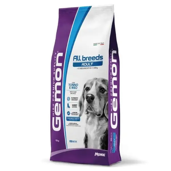 Monge Gemon All Breeds Adult con Tonno e Riso 15 kg - Croccantini per cani - immagine 1