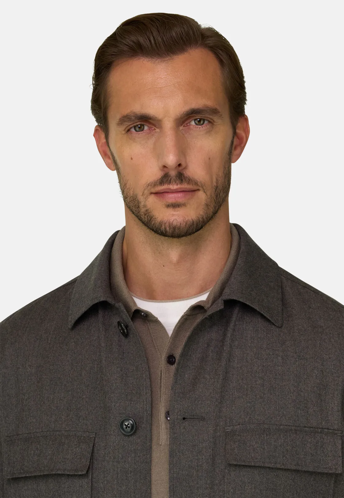 Boggi, Giacca Camicia In Flanella, Uomo, Taupe, Taglia: L - immagine 3