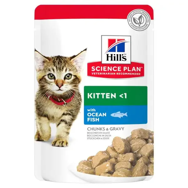 Hill's Science Plan Kitten Alimento per gattini 85 gr Pesce Oceanico - confezione da 12 pezzi - Cibo umido per gatti - immagine 1
