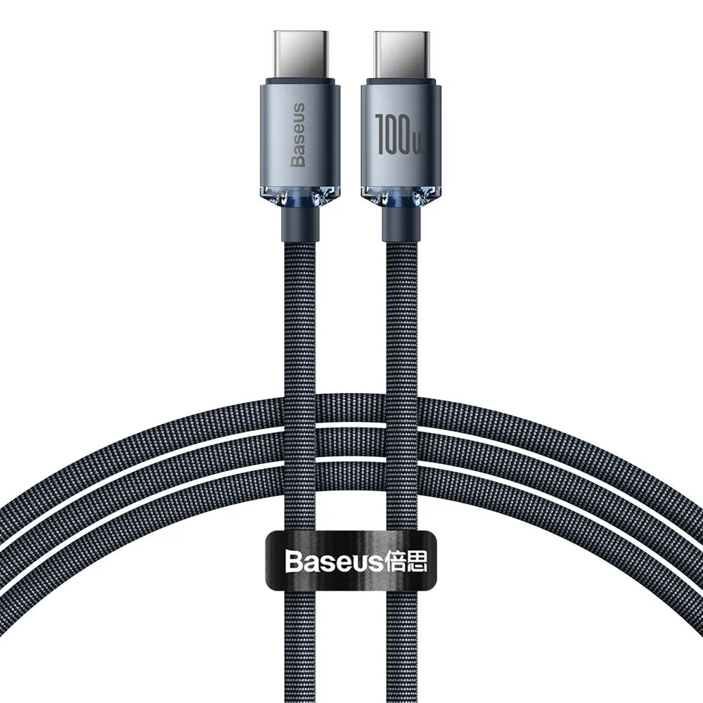Cavo dati e ricarica USB-C - USB-C Baseus Crystal Shine Series, 100W, 2m, nero CAJY000701 - immagine 1