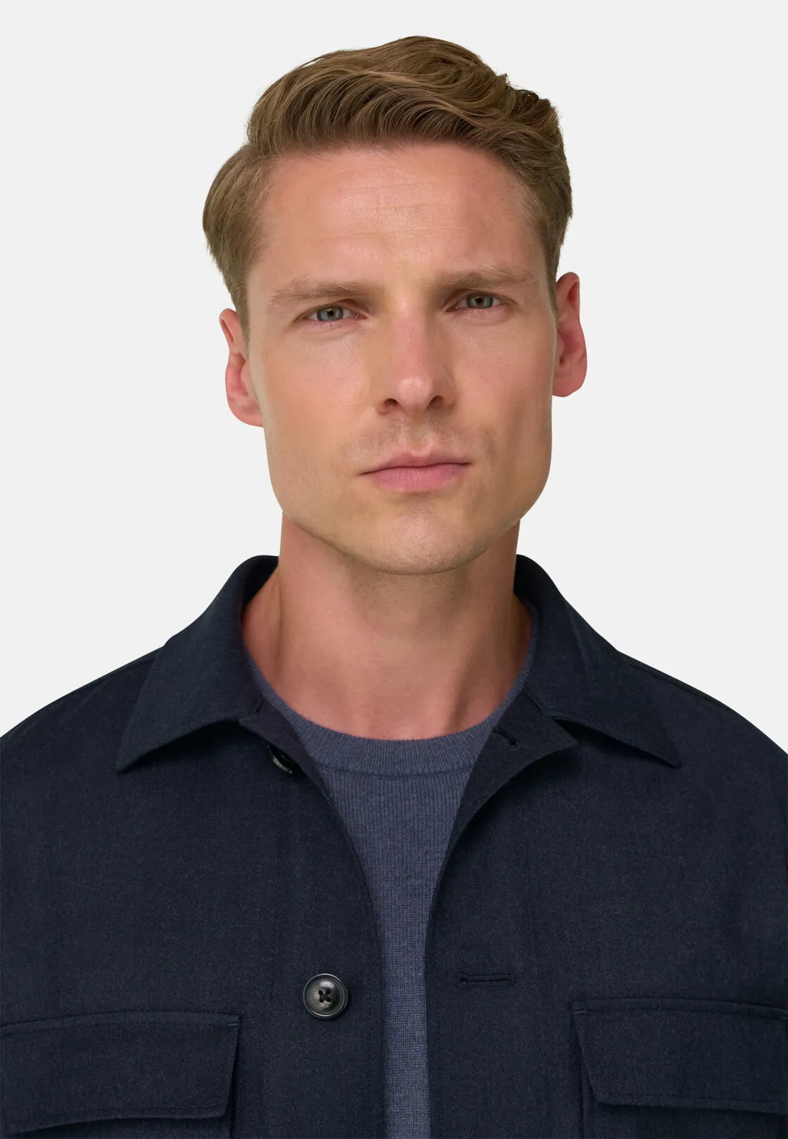 Boggi, Giacca Camicia In Flanella, Uomo, Navy, Taglia: M - immagine 3