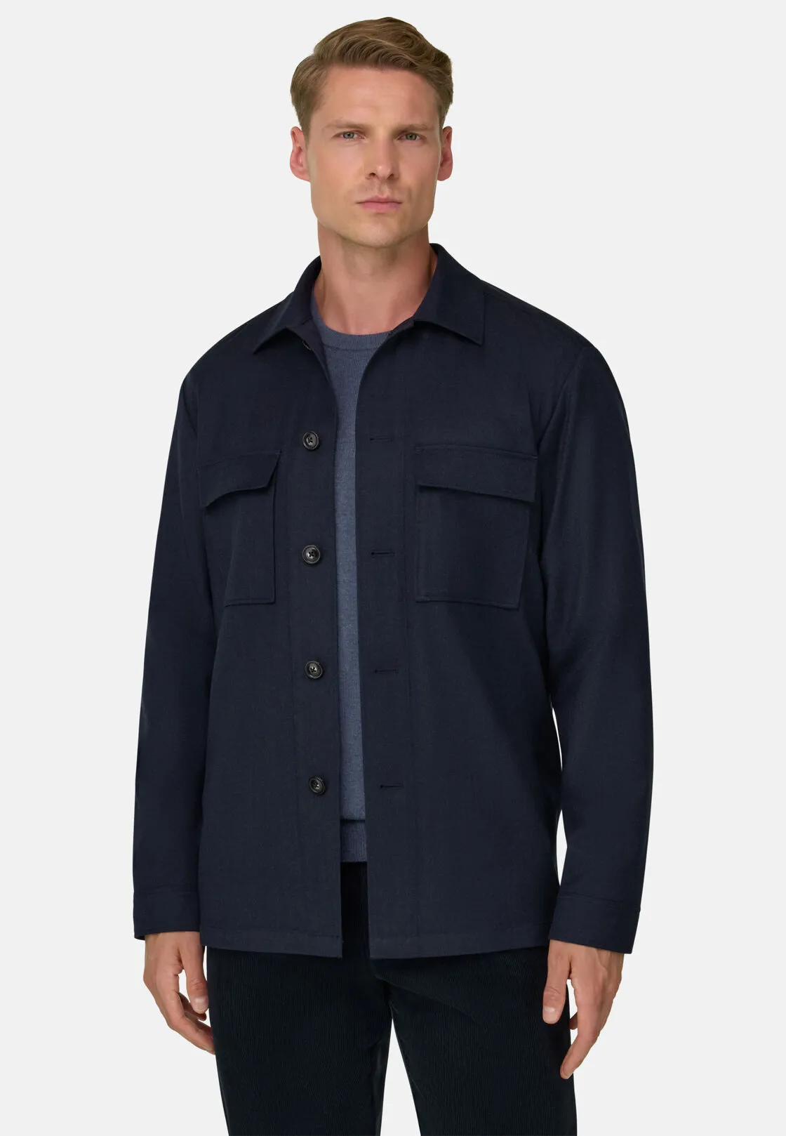 Boggi, Giacca Camicia In Flanella, Uomo, Navy, Taglia: XXL - immagine 1
