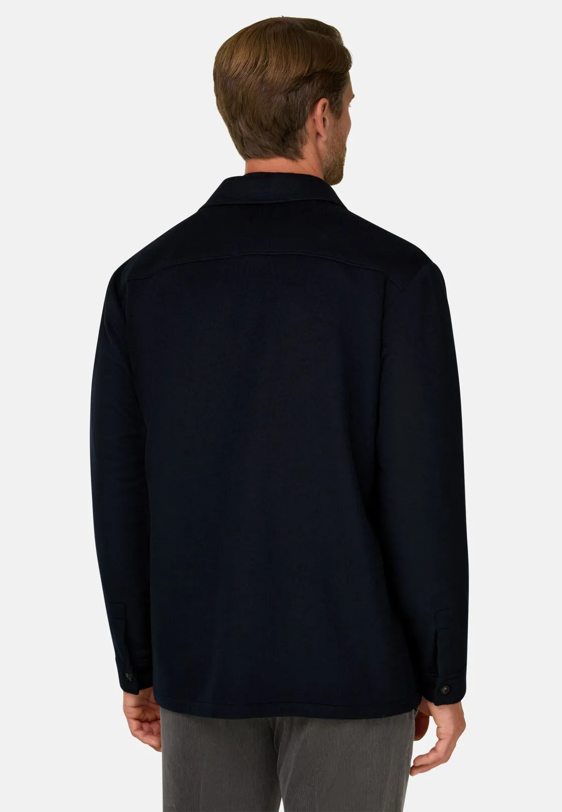 Boggi, Giacca Camicia Lana Cashmere, Uomo, Navy, Taglia: L - immagine 4