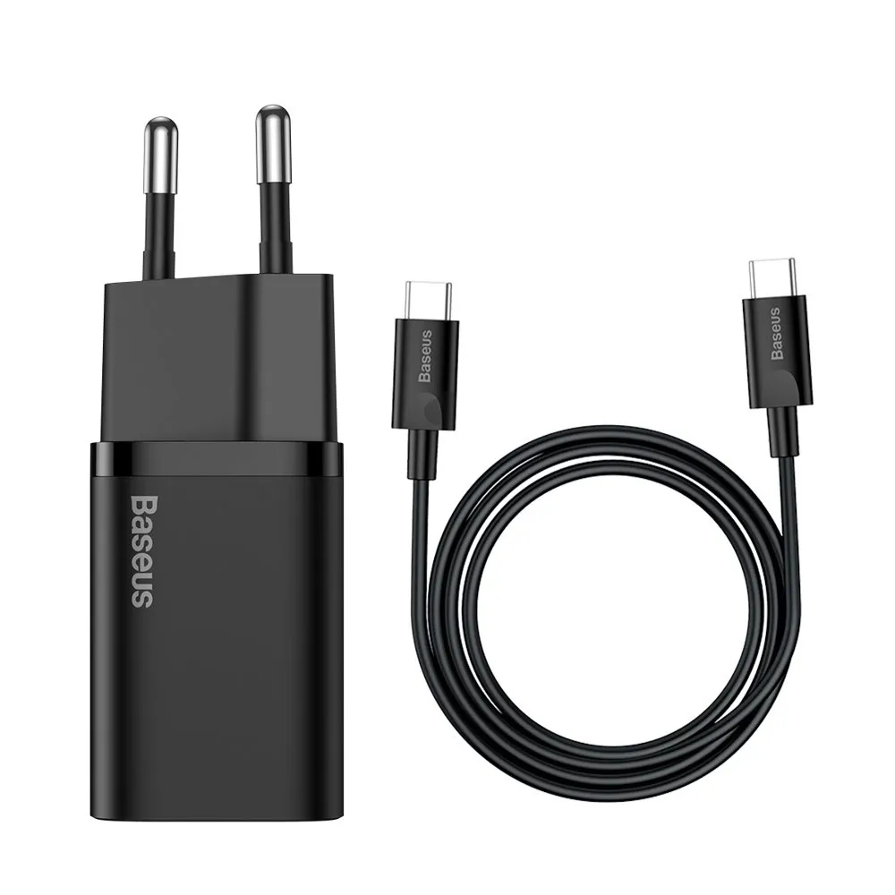 Caricabatterie di rete Baseus Super Si USB-C con cavo USB-C, 25W, 3A, 1 x USB-C, nero TZCCCSUP-L01 - immagine 1