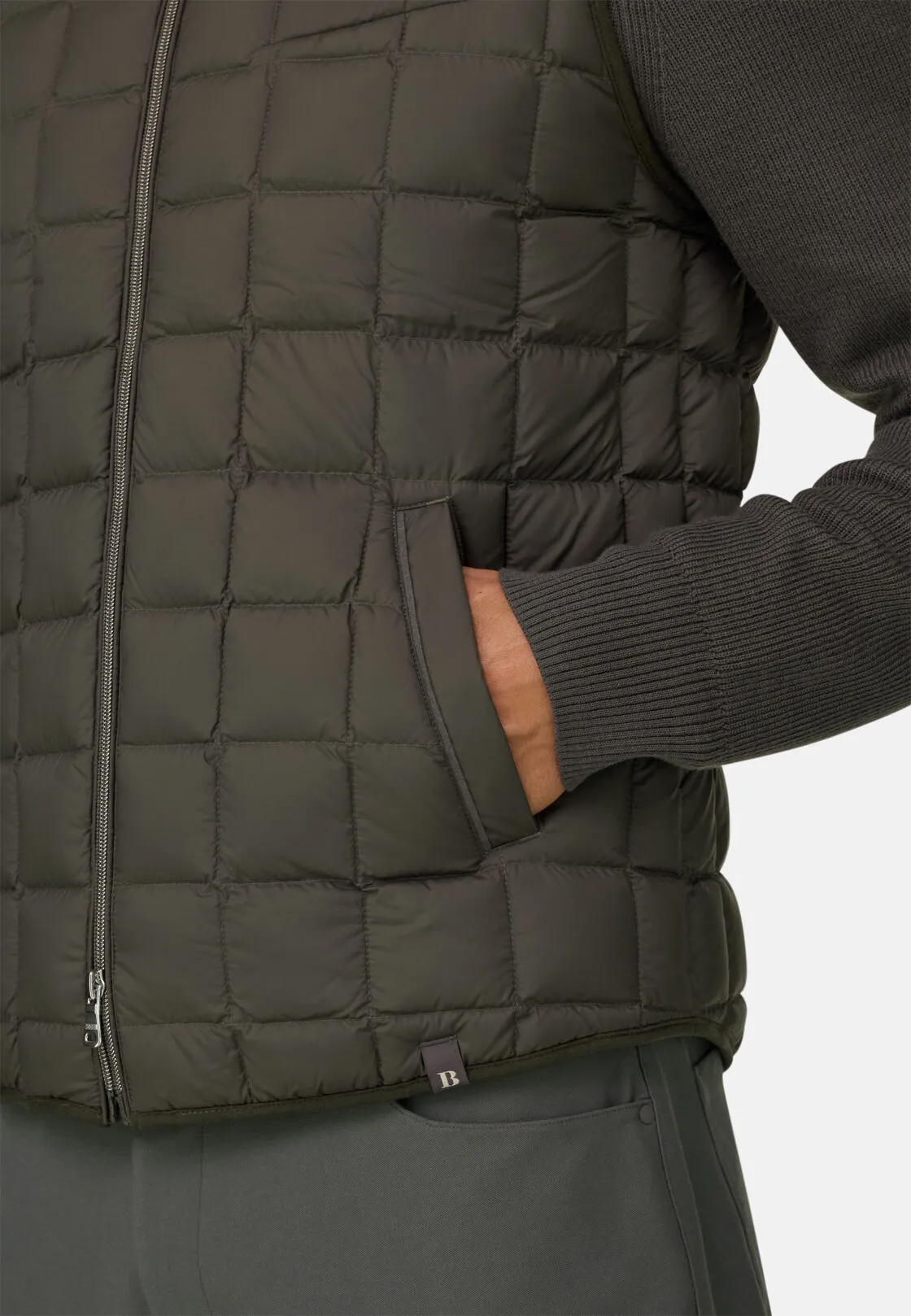 Boggi, Gilet In Piuma D'oca, Uomo, Militare, Taglia: M - immagine 5