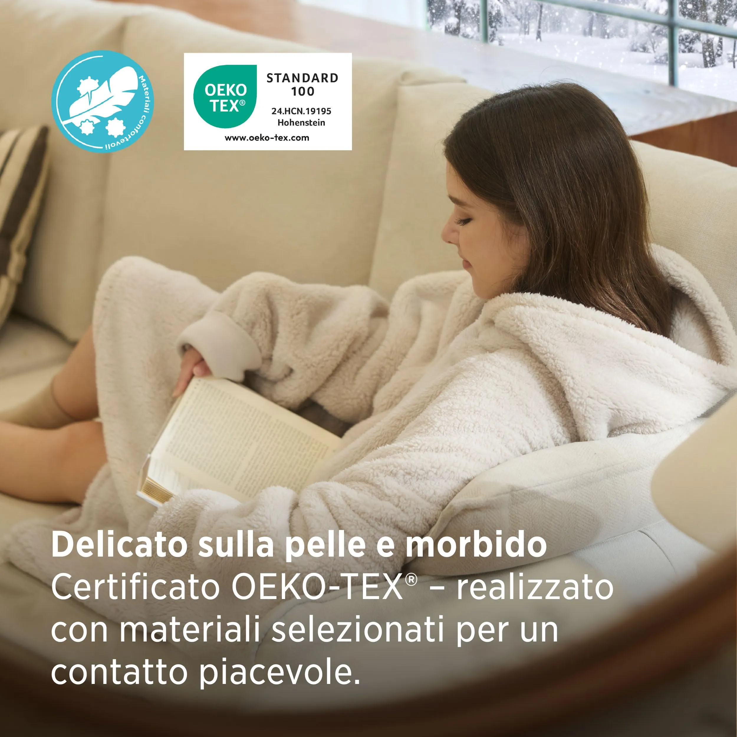 Bedsure Coperta con Cappuccio e Maniche Regalo Beige - 95x85cm - immagine 2
