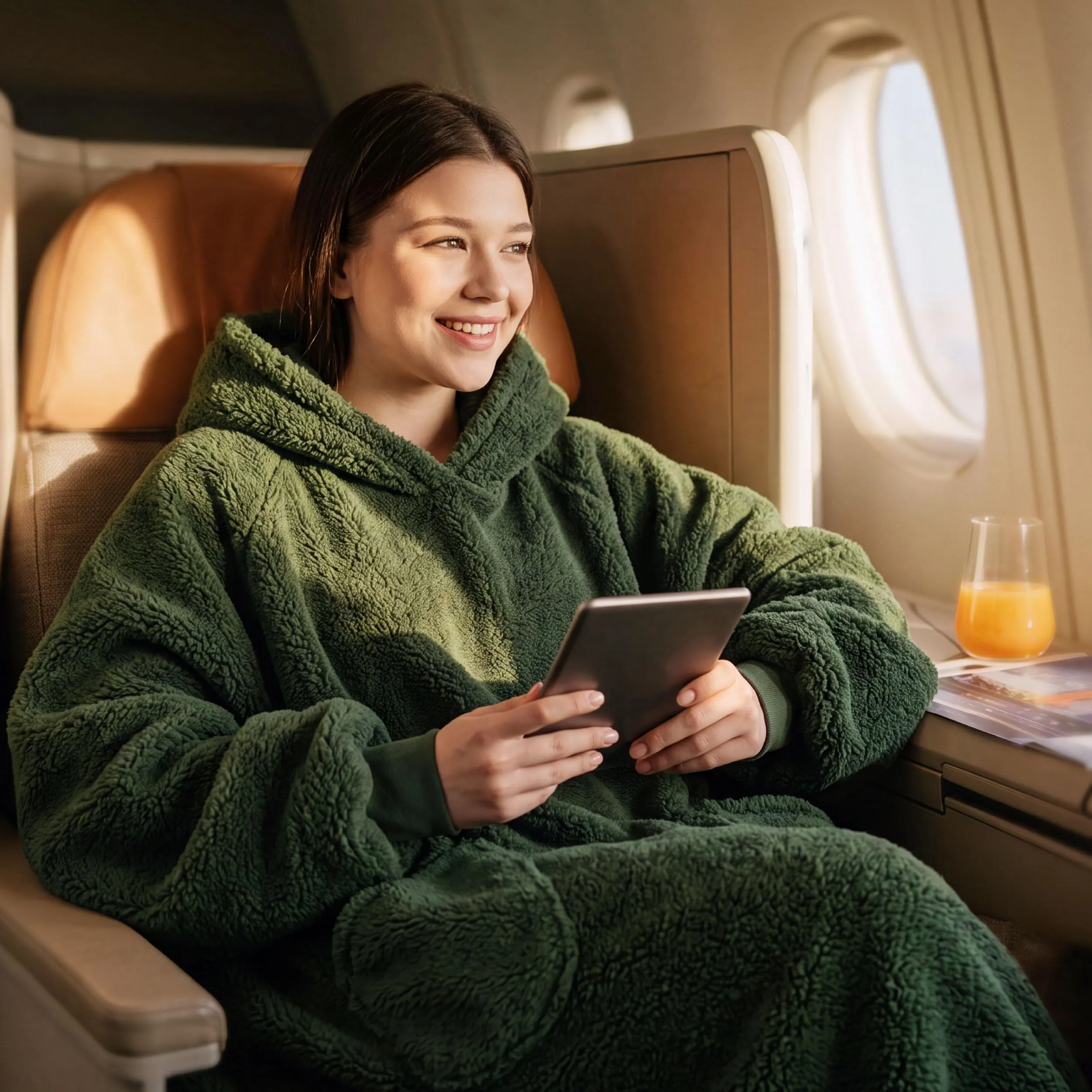 Bedsure Coperta con Cappuccio e Maniche Regalo Verde scuro - 107x90cm - immagine 7