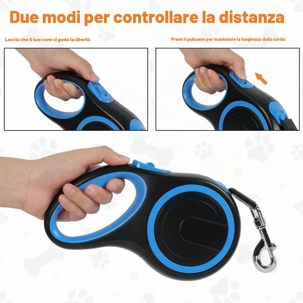 Aomig Guinzaglio per Cani Allungabile, Cani Guinzaglio con Sistema di Guida e Frenata a 360°, Lunghezza Estensibile 8 m(Fino a 50 kg), Guinzaglio Flessibile per Addestramento e Passeggiate Blu - immagine 5