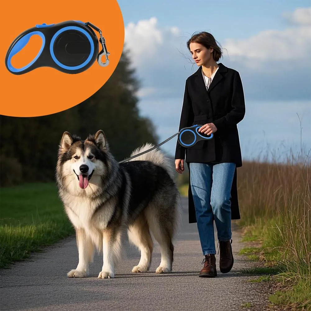 Aomig Guinzaglio per Cani Allungabile, Cani Guinzaglio con Sistema di Guida e Frenata a 360°, Lunghezza Estensibile 8 m(Fino a 50 kg), Guinzaglio Flessibile per Addestramento e Passeggiate Blu - immagine 7