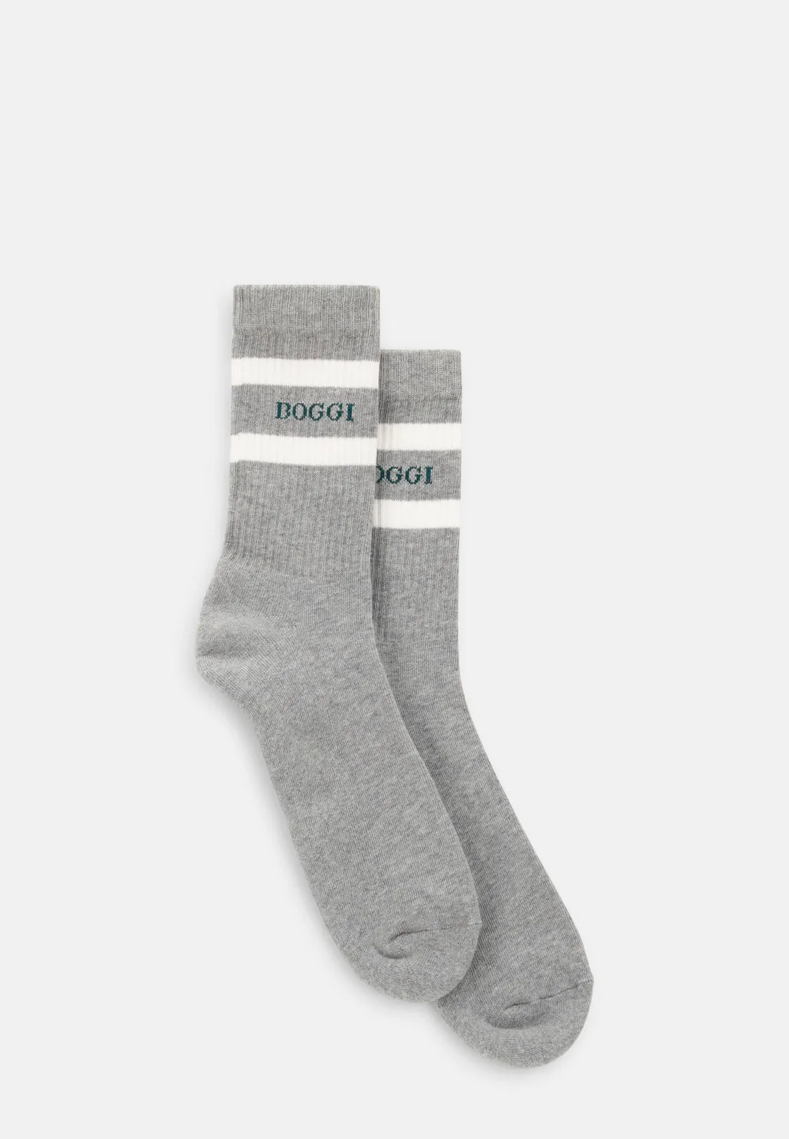 Boggi, Calze Corte Logo Motivo Riga In Misto Cotone, Uomo, Light grey - immagine 2