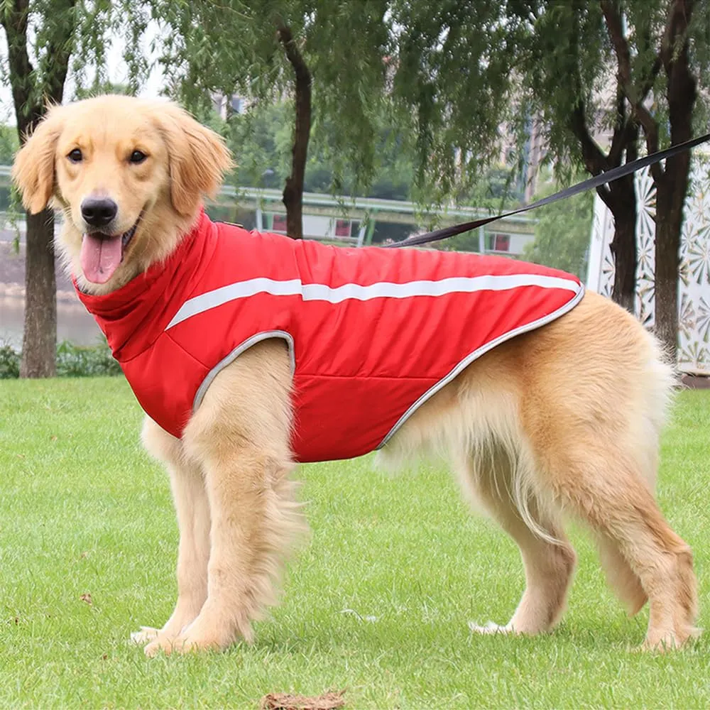 Idepet Cappotto per cani impermeabile Giacca invernale calda, Giacca per cani antivento Abbigliamento per cani Completo per cani di taglia piccola di taglia media con foro per imbracatura XL-6XL - immagine 7