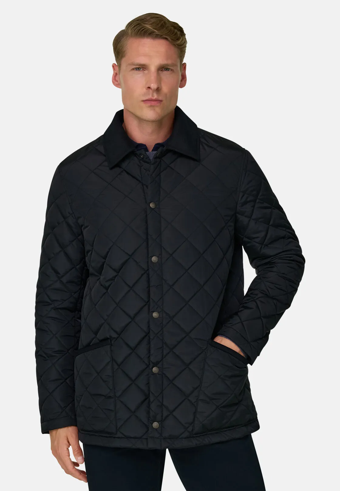 Boggi, Caban Imbottito In Tessuto Tecnico, Uomo, Navy, Taglia: XL - immagine 1