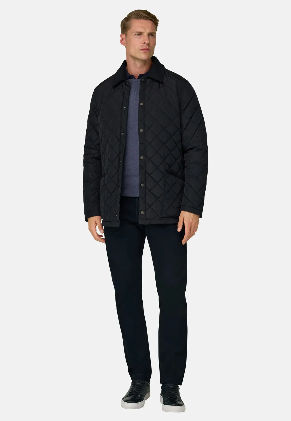 Boggi, Caban Imbottito In Tessuto Tecnico, Uomo, Navy, Taglia: XL - immagine 2