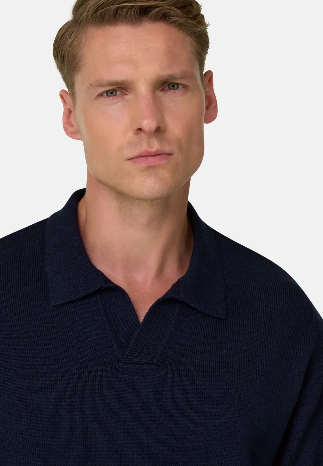 Boggi, Polo Di Maglia In Misto Cashmere, Uomo, Navy, Taglia: L - immagine 3