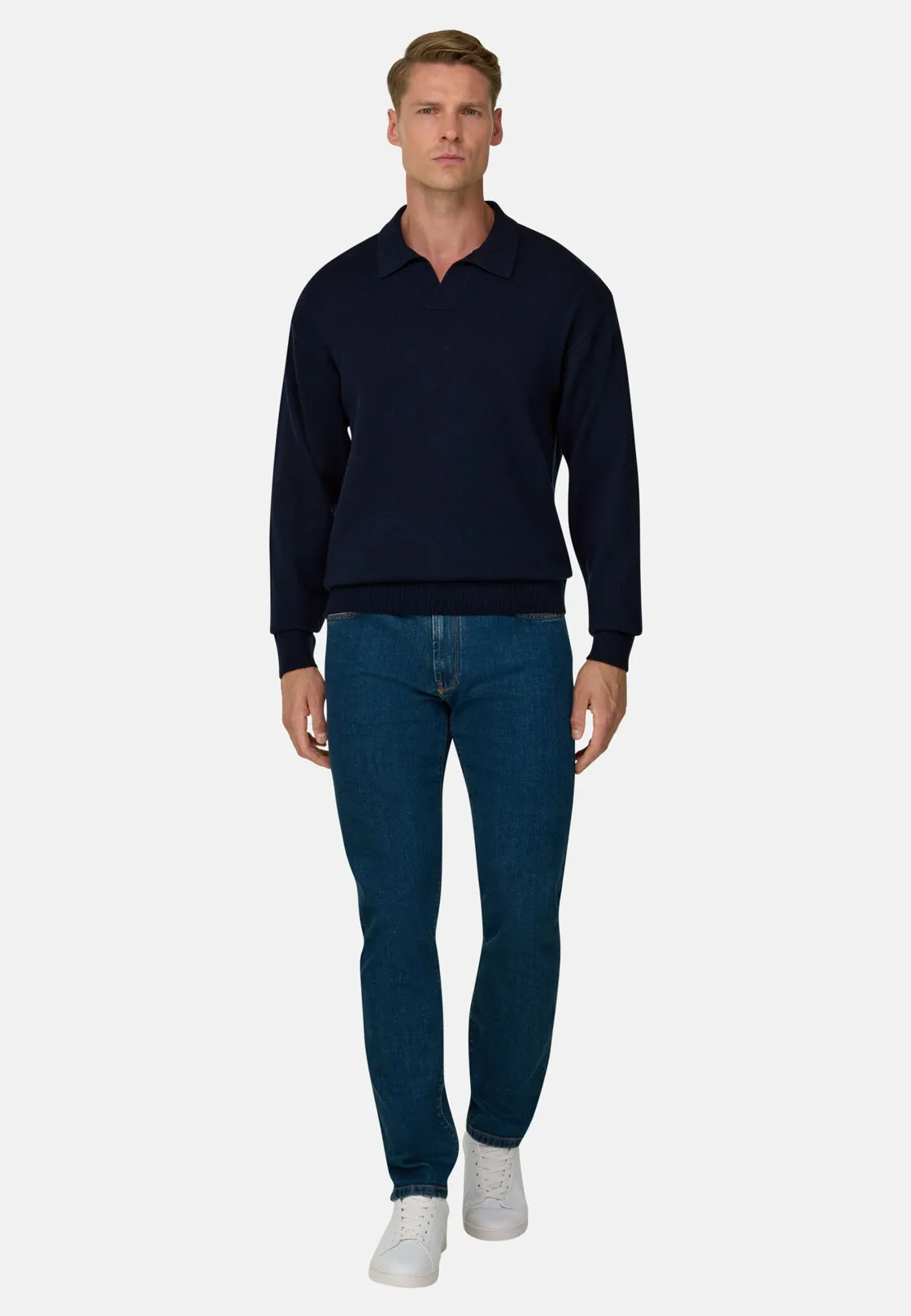 Boggi, Polo Di Maglia In Misto Cashmere, Uomo, Navy, Taglia: XL - immagine 2