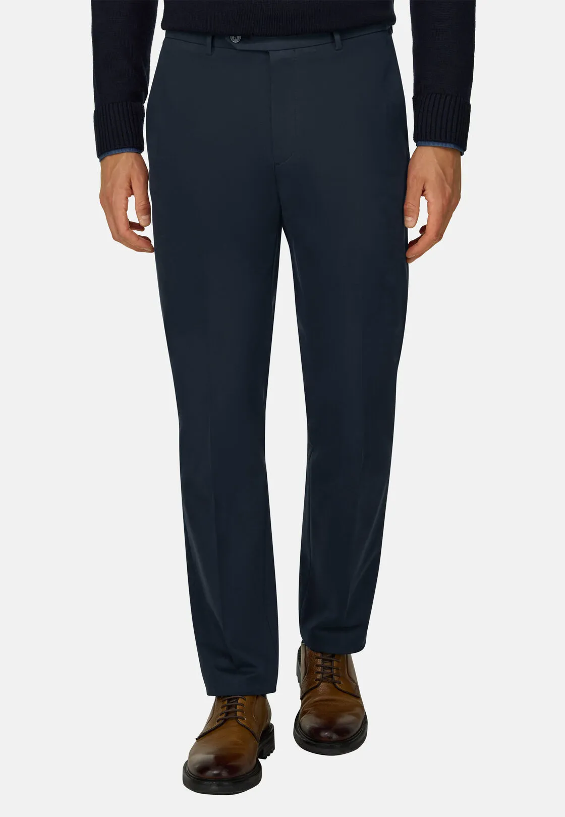 Boggi, Pantaloni In Cotone Tencel® Modal Elasticizzato, Uomo, Navy, Taglia: 33 - immagine 1