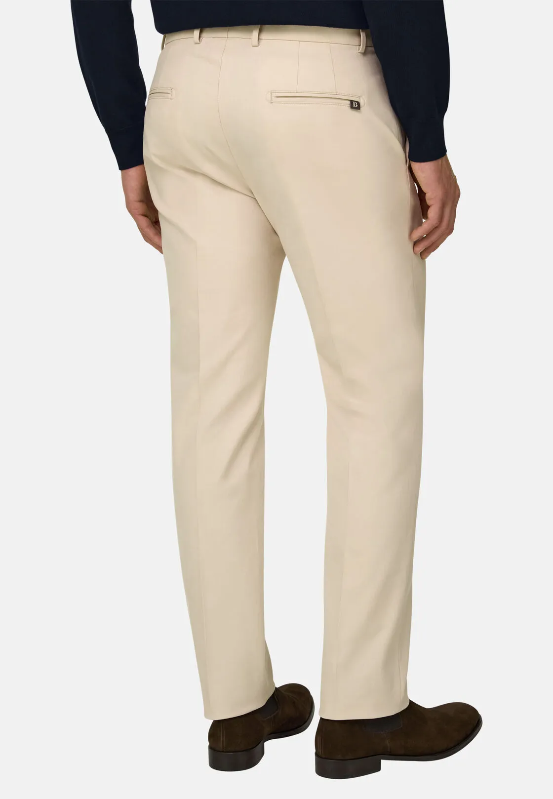 Boggi, Pantaloni In Cotone Tencel® Modal Elasticizzato, Uomo, Offwhite, Taglia: 33 - immagine 5