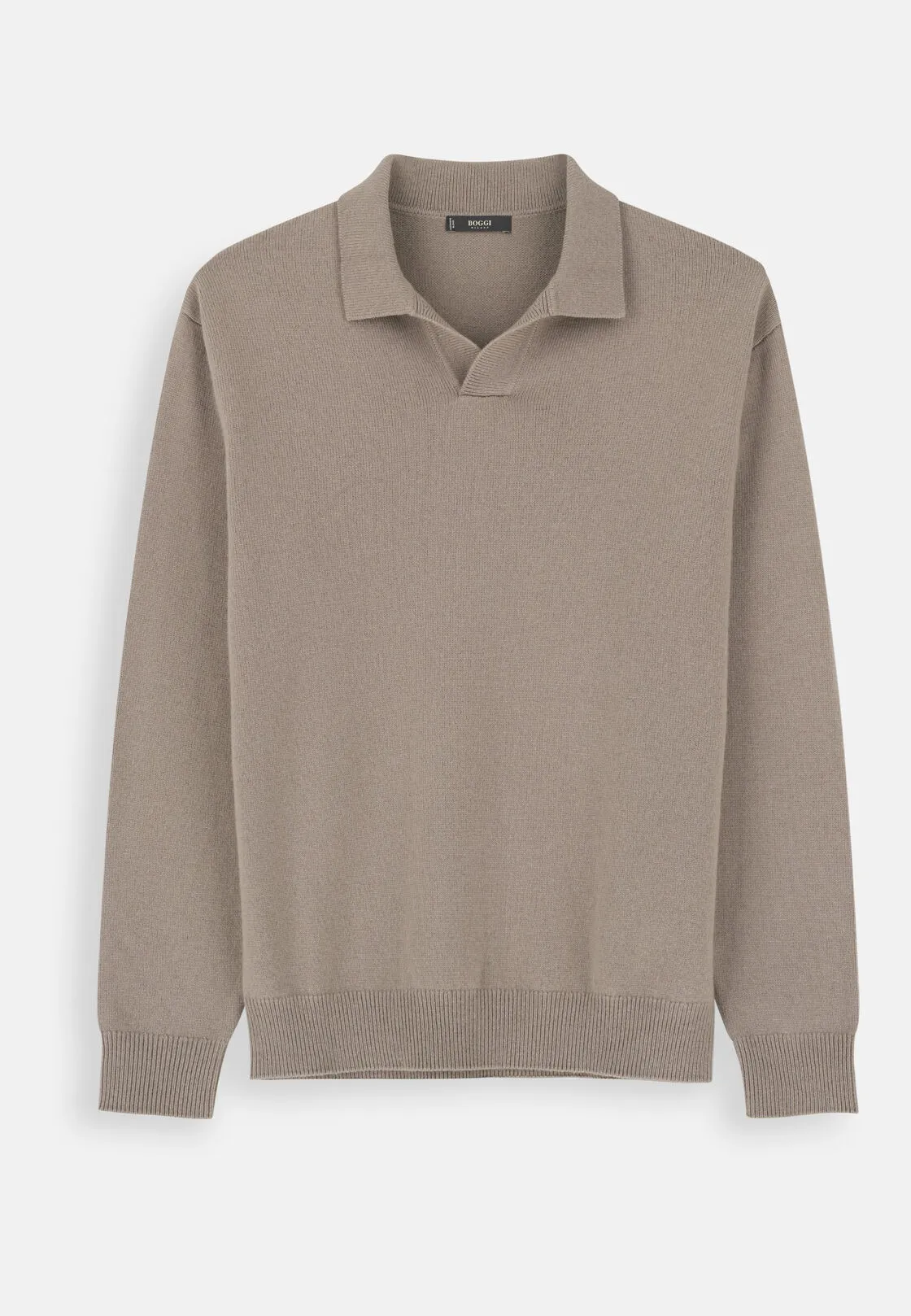 Boggi, Polo Di Maglia In Misto Cashmere, Uomo, Fango, Taglia: XL - immagine 5