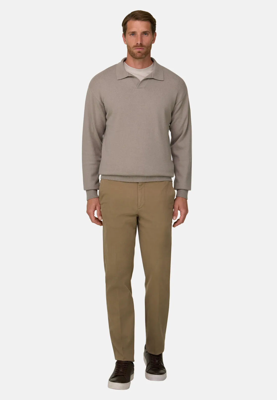 Boggi, Polo Di Maglia In Misto Cashmere, Uomo, Fango, Taglia: XS - immagine 2
