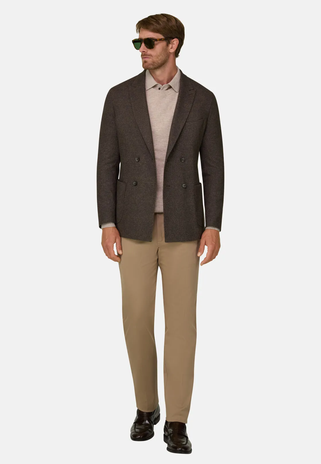 Boggi, Giacca Doppio Petto Misto Viscosa, Uomo, Marrone, Taglia: 58 - immagine 2