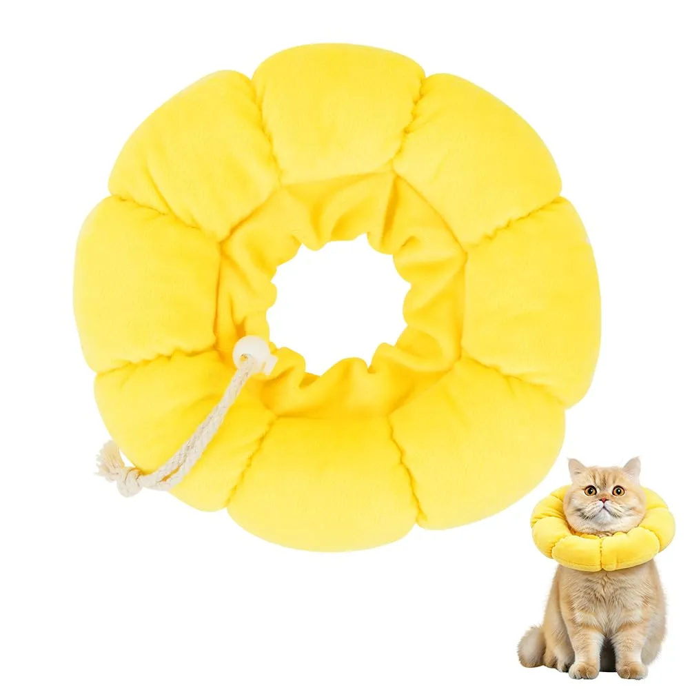 Adiwo Collare Elisabettiano Gatto, Collare Protettivo Gatto, Regolabile, Morbido e Comodo, Protettivo Dopo Chirurgia, Anti-morso per Animali Domestici Dopo l'Intervento Chirurgico,Girasole Carino (XS) - immagine 9