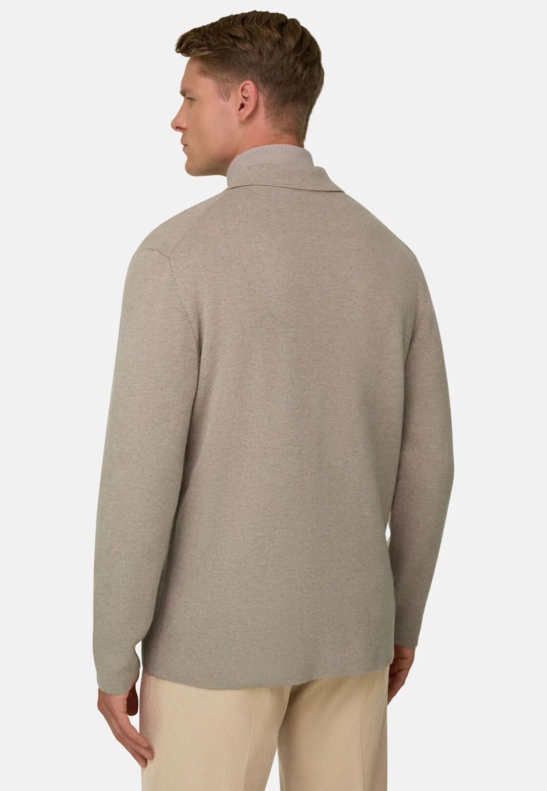 Boggi, Camicia Di Maglia In Lana Merino, Uomo, Fango, Taglia: M - immagine 4