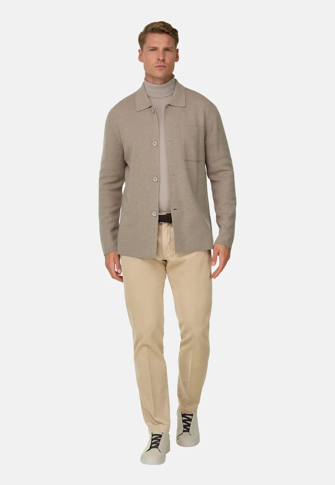 Boggi, Camicia Di Maglia In Lana Merino, Uomo, Fango, Taglia: XXL - immagine 2
