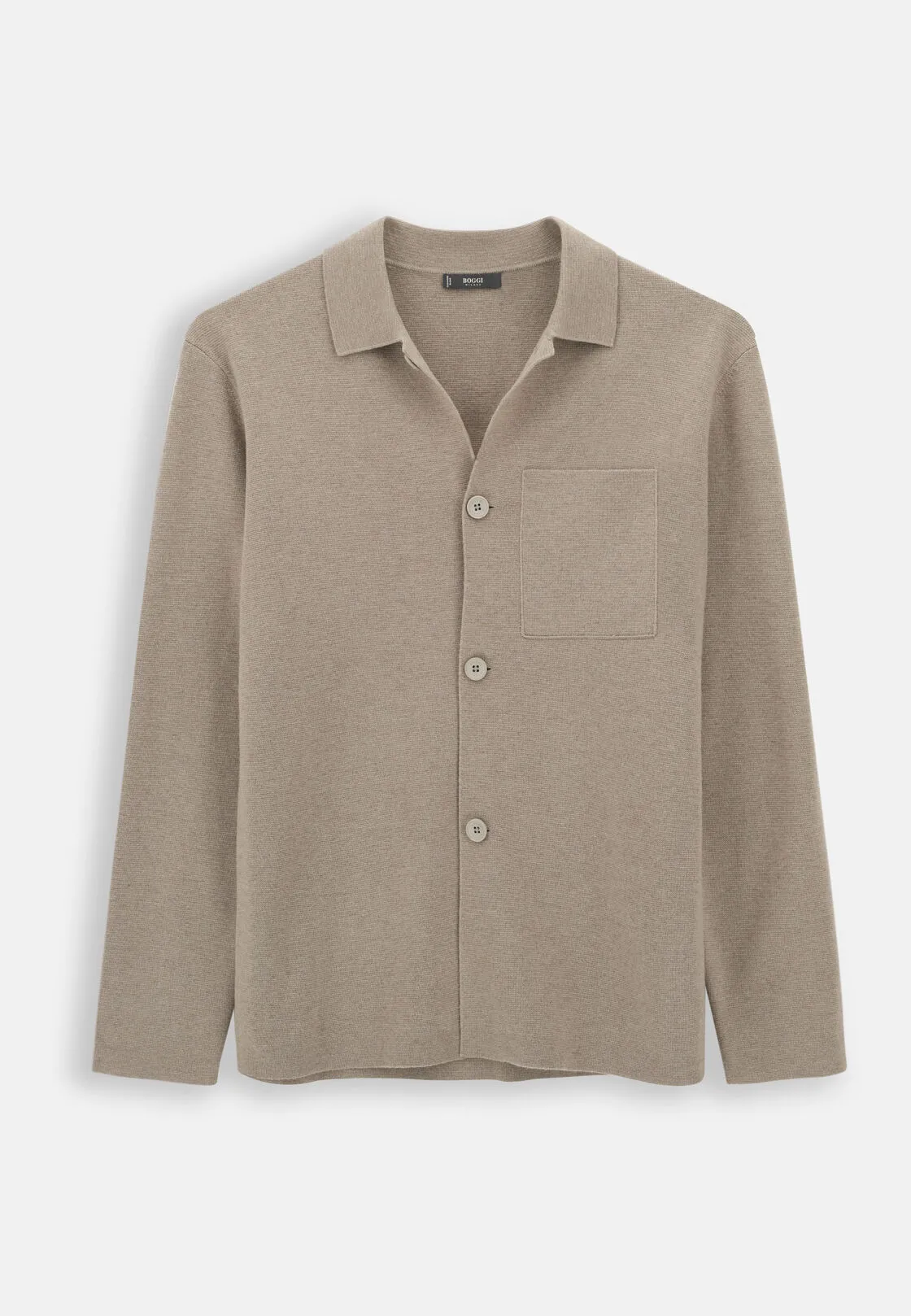 Boggi, Camicia Di Maglia In Lana Merino, Uomo, Fango, Taglia: XXL - immagine 5