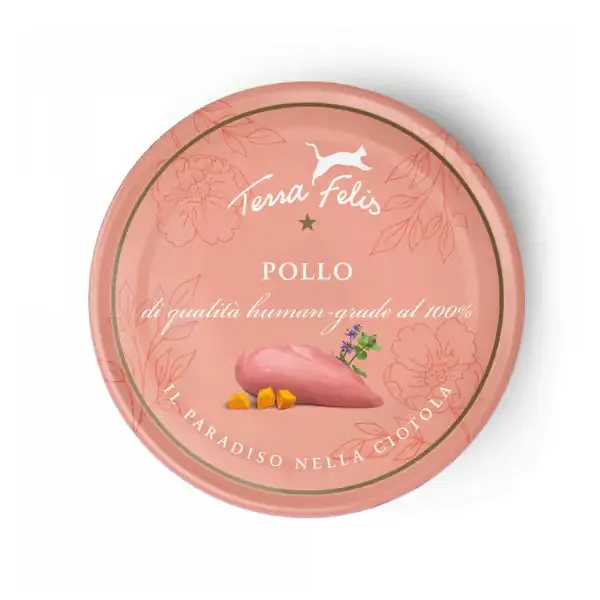 Terra Felis Umido Gatto Grain Free 80 gr Pollo - confezione da 12 pezzi - Cibo umido per gatti - immagine 1