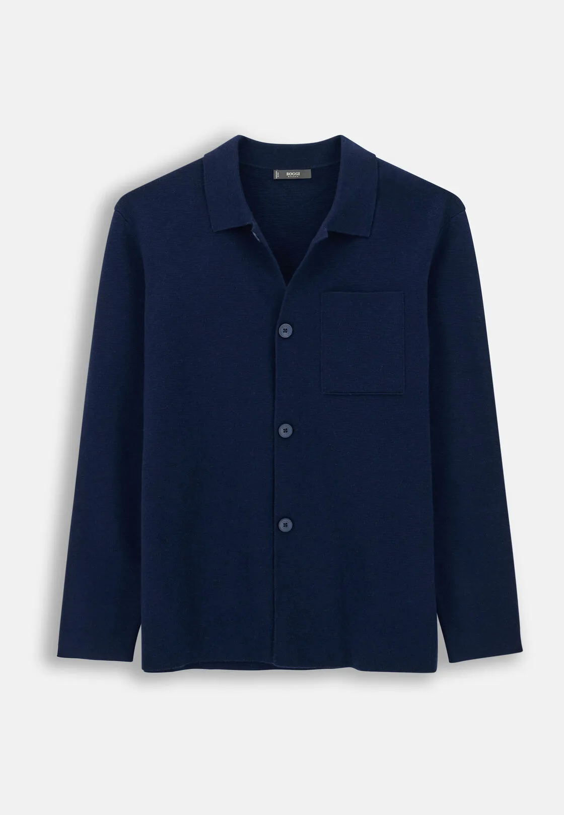 Boggi, Camicia Di Maglia In Lana Merino, Uomo, Navy, Taglia: XXL - immagine 5
