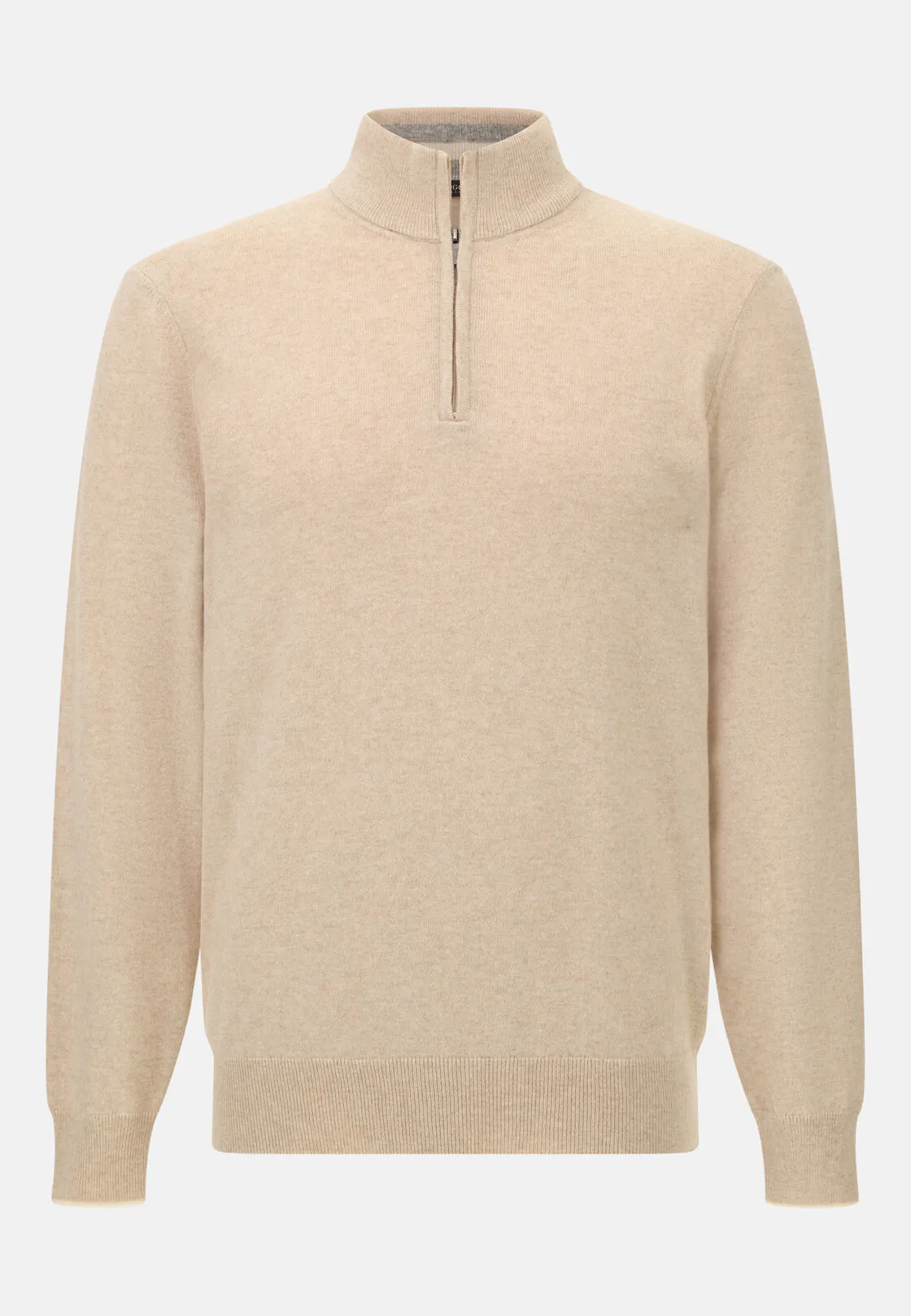 Boggi, Maglia Mezza Zip In Misto Cashmere, Uomo, Sabbia, Taglia: XS - immagine 5