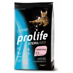 Prolife Sterilised Gatto Sensitive Maiale e Riso 7 kg - Croccantini per gatti - immagine 1