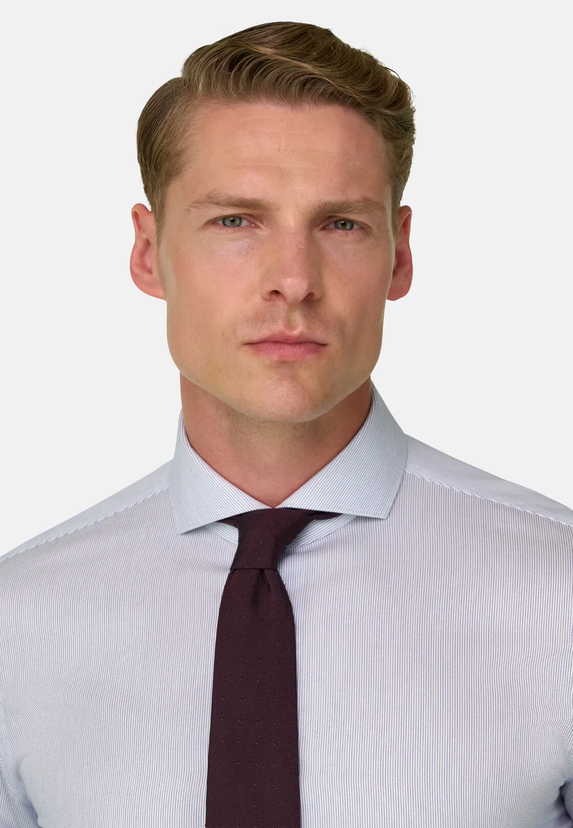 Boggi, Camicia A Righe In Cotone Slim Fit, Uomo, Azzurro, Taglia: 39 - immagine 3