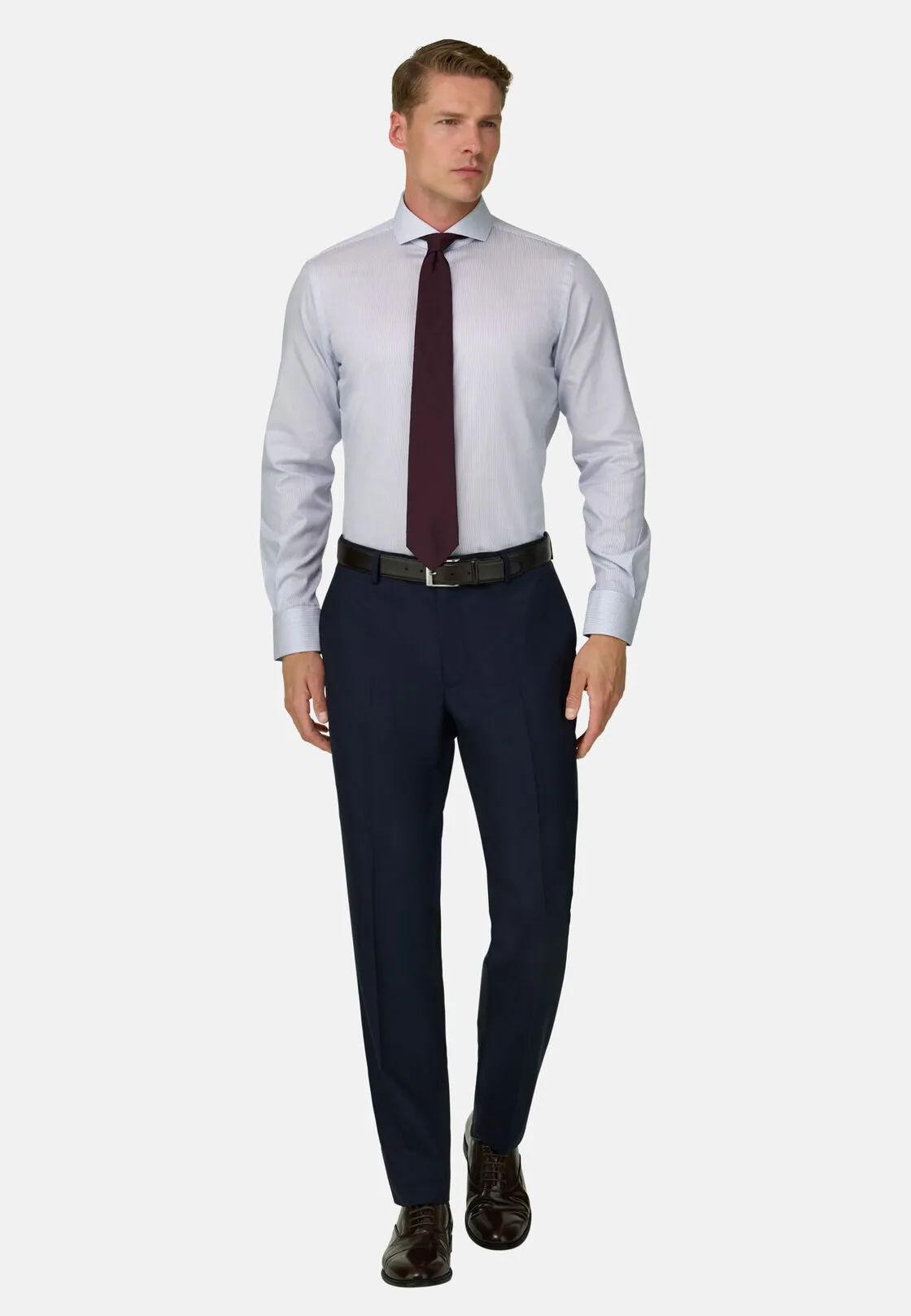 Boggi, Camicia A Righe In Cotone Slim Fit, Uomo, Azzurro, Taglia: 41 - immagine 2
