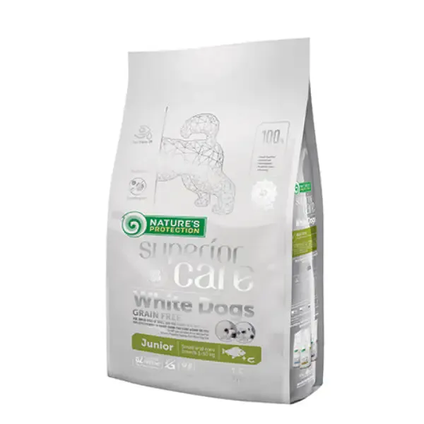 Nature’s Protection Superior Care Junior Small e Mini White Dogs Grain Free Pesce Bianco 10 kg - Croccantini per cani - immagine 1