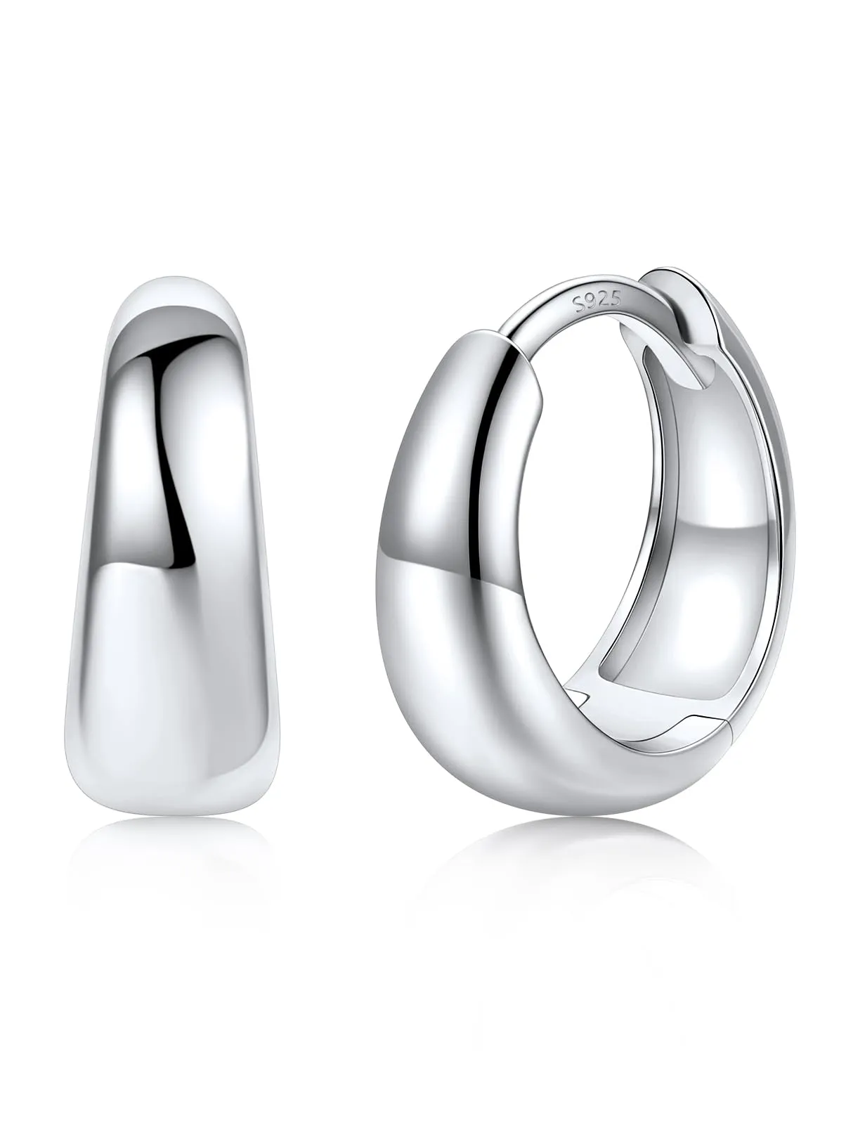 Silvora 10mm Orecchini Donna a Cerchio Argento Piccoli - immagine 1